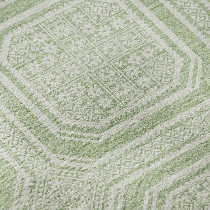 Tapis géométrique de qualité supérieure lavable à la machine Elize AMF1451, Rectangle 9 pi x 12 pi