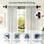 Tringle à rideaux sans perçage avec supports adhésifs, tringle à draperie télescopique réglable pour fenêtres, installation sans outil, facile à utiliser, finition noir mat-1558090746