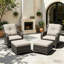 Chaise de patio avec coussins et repose-pieds Netta-129077755