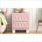Pink Velvet Button-Tufted Nightstand with 2 Drawers &amp; Crystal Handles-1543953480