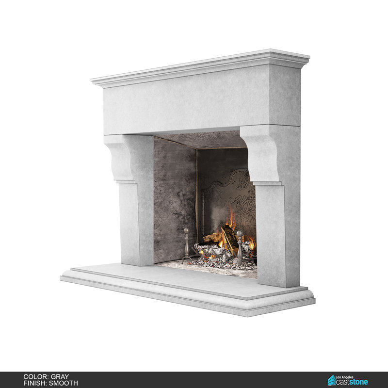 Martel Fireplace Surround, Gray Smooth