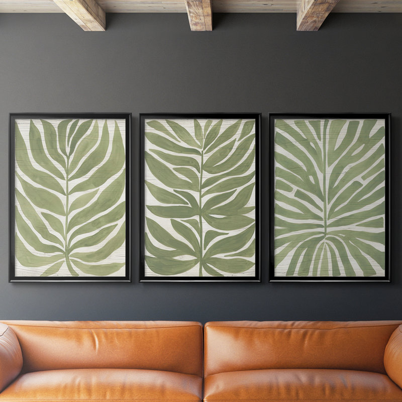 Driftwood Palm Leaf I - Toile tendue avec châssis sur mesure - 3 pièces
