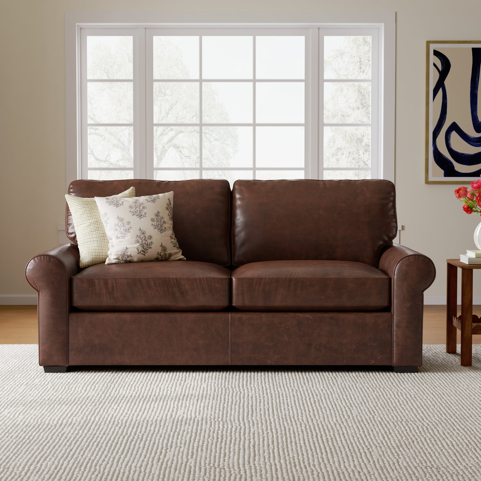 Porter 84'' Sofa, Bistro Rustic Genuine Leather
