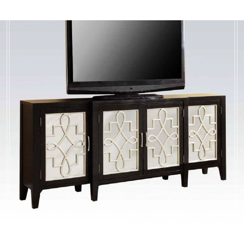 Dilara 72'' Console Table,Sideboard,Cabinet with 4 Doors, Black