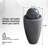  XBrand 26" Modern Sphere Water Fountain with LED Light – Indoor Outdoor Stone Texture Floor Fountain, Zen Bubbling Ball Water Feature for Garden Patio Porch - Grey-520685511