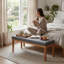 Banc de chambre rembourré gris de 53 po, base de lit en bois avec siège en tissu pour la chambre à coucher, tabouret de siège de lit-2059438858