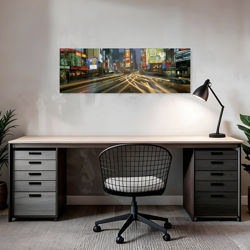 Times Square, New York, NY, architecture contemporaine abstraite, art mural, H 36 po x l 12 po