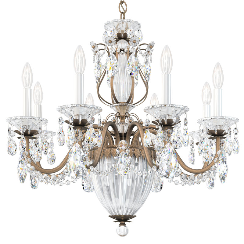 Bagatelle 11 - Light Classic / Traditional Chandelier, Etruscan Gold, Clear Crystals from Swarovski