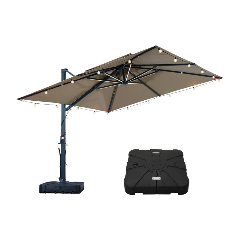 Parasol lumineux en porte-à-faux 10X10ft, Tanné