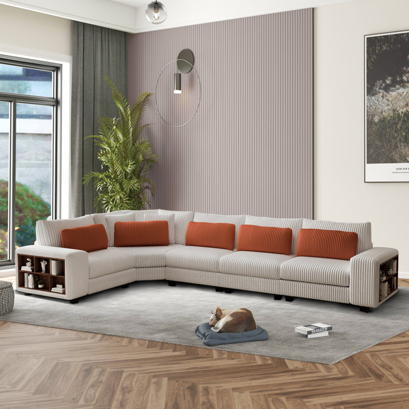 Canapé modulaire en L avec accoudoirs