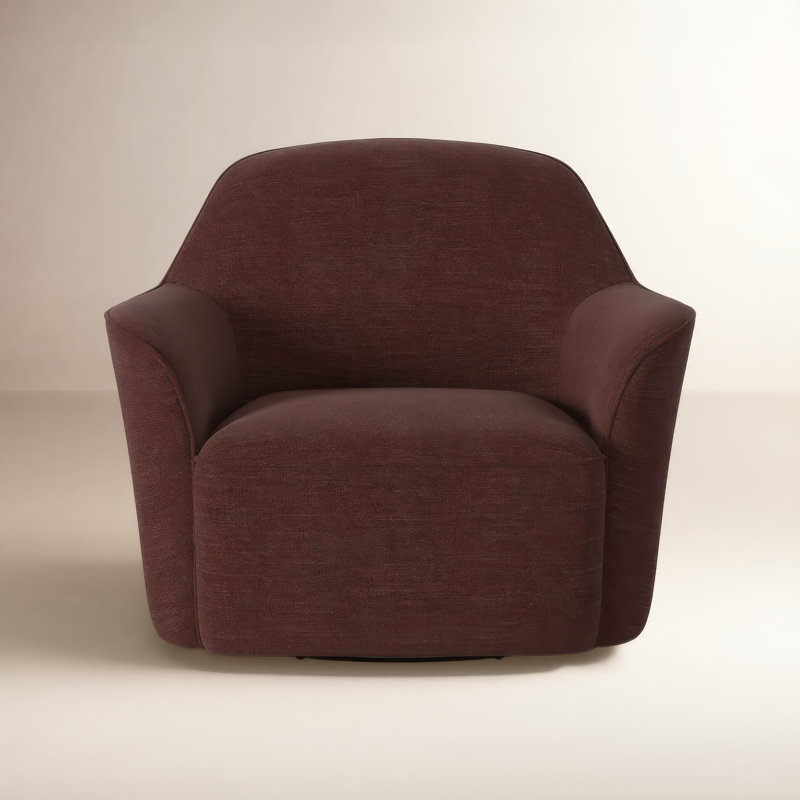 Iris Swivel Chair, Laughlin Plum Performance Basketweave