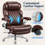 Grand et grand fauteuil de direction avec support lombaire réglable et capacité de poids de 800 lb.