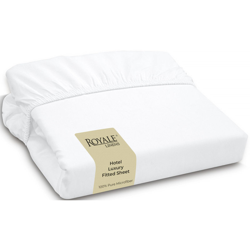 Royale Linens | Ultra Soft Brushed Microfiber | Hotel Luxury Bottom Sheets | Wrinkle Free & Fade Resistant | Deep Pocket Only