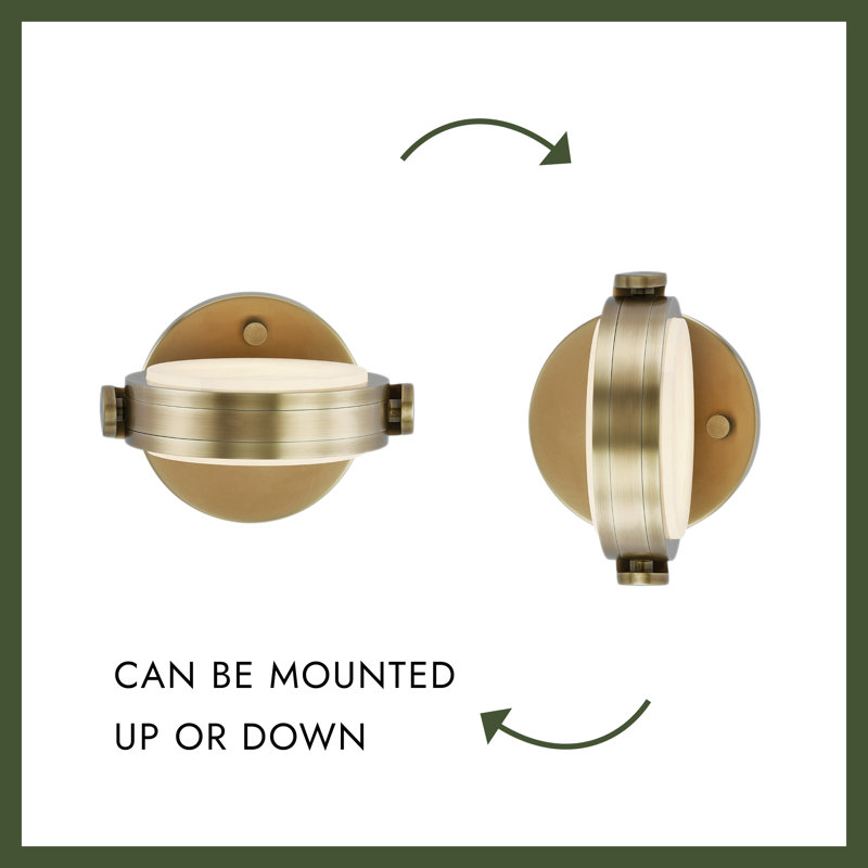 Blanco 1 - Light LED Bath Sconce, Vintage Brass/Alabaster