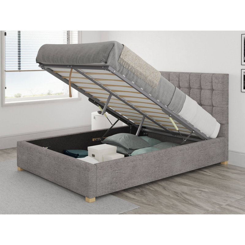 Chevalier Upholstered Ottoman Storage Bed, Super King (6'), Silver