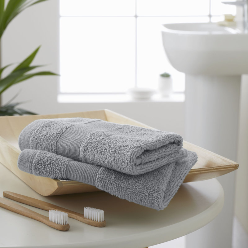 Anti-Bacterial 100% Cotton Towels, Silver