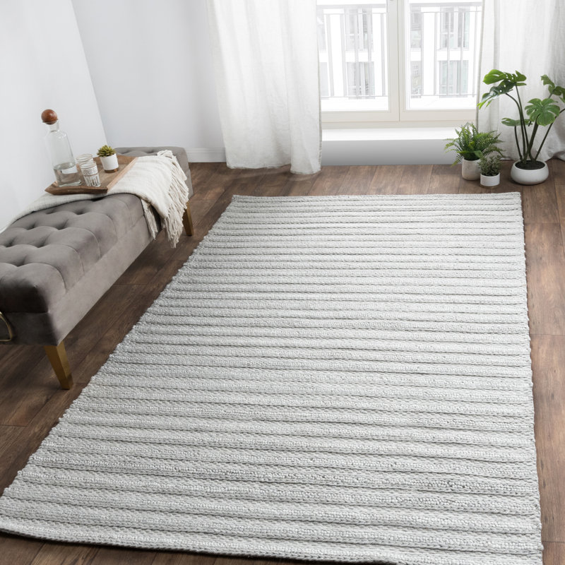 Tapis gris zone handwoven Molimo, Rectangle 5 pi x 8 pi
