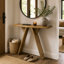 Console, table d'entrée étroite de 43,4 pouces de long avec base en forme de V, console de canapé rustique pour le couloir, le salon, le canapé derrière-206054677