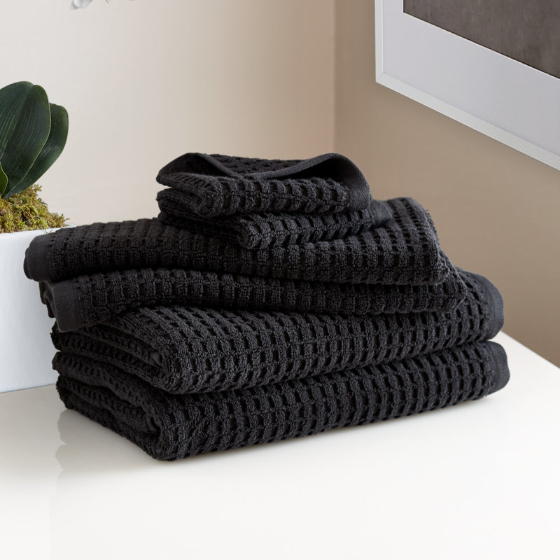 DKNY Quick Dry 6-piece Set, Black, 6 Piece Towel Set