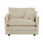 Fauteuil d'appoint en chenille beige avec structure en tissu respirant, siège confortable avec rembourrage en éponge moderne, assise confortable