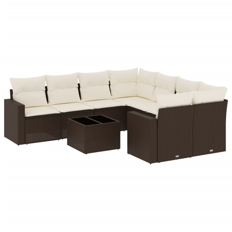 Vidaxl Garden Sofa Set Brown And Cream
