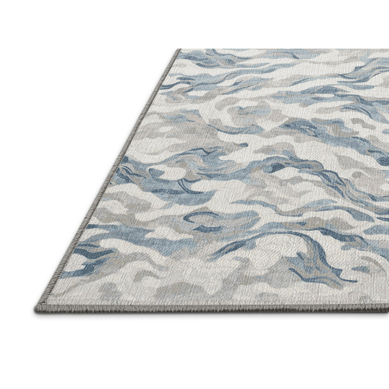 Tapis gris lavable à la machine, Carré 7 pi