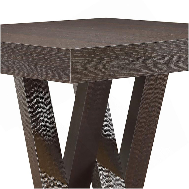 Cappuccino Double X Base Square Bar Table