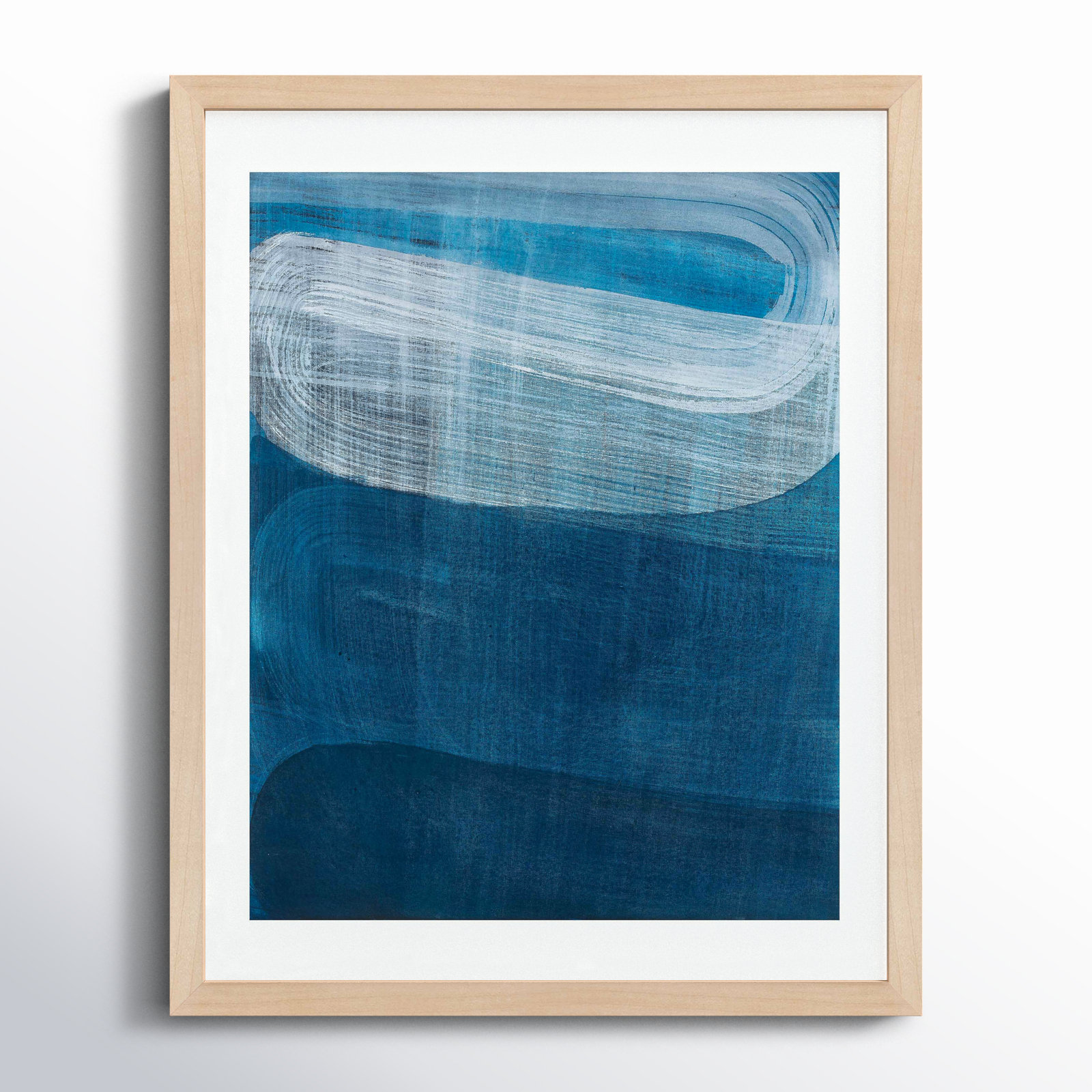 Doyers "Tidal Blues" Print by Stephanie Dennis, 20" H x 16" W  x 1.25" D, Maple