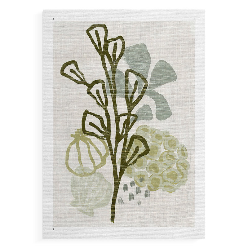 Coral Blockprint II - Impression sur toile seulement - NON-CADRE, H 36 po x l 24 po