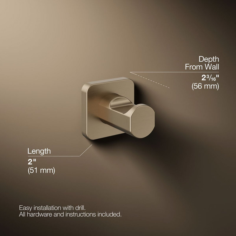 Parallel™ Robe Hook, Brushed Bronze