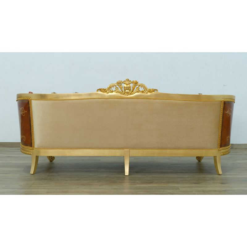 Sofa, Gold, 44.5" H x 105" W x 37.5" D