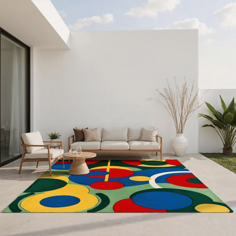 Zesty Rhythm Indoor And Outdoor Area Rug, Rectangle 3' x 5'