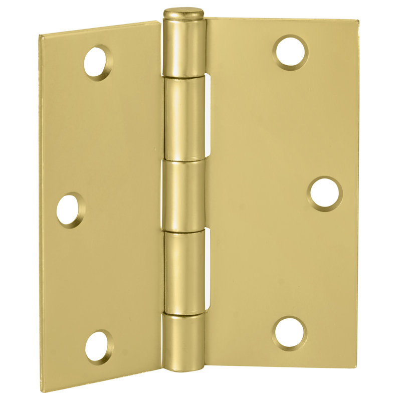 Satin Brass 3.5-inch Steel Door Hinges Set of 10