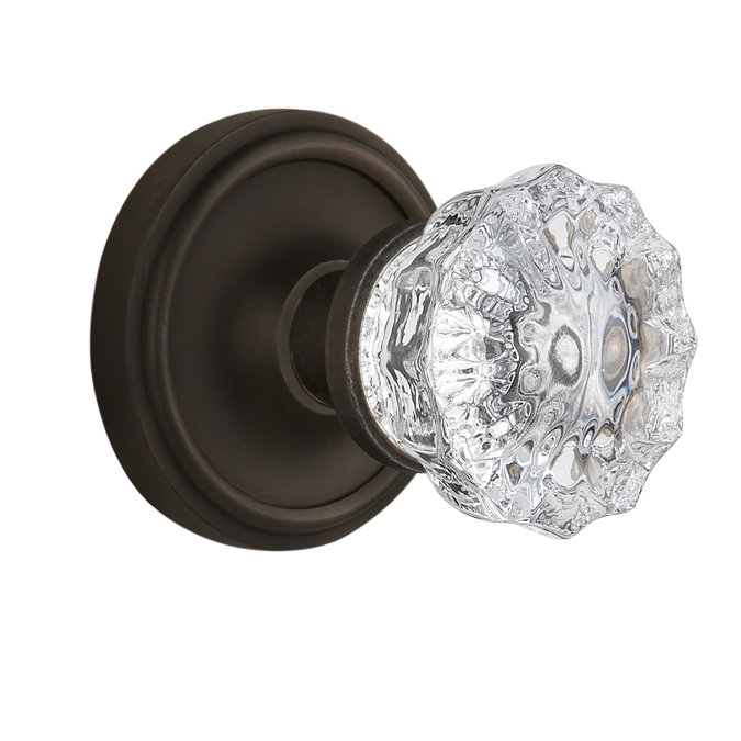 Classic Rosette with Crystal Door Knob