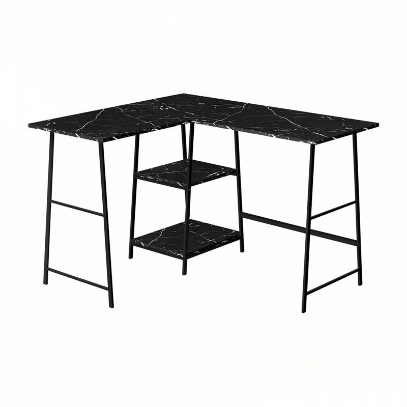 Bureau d'ordinateur en L Home Office, Noir / Noir