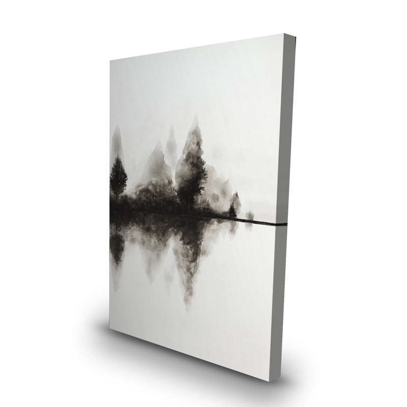 Reflection - Trees White Canvas Art for Home Decor