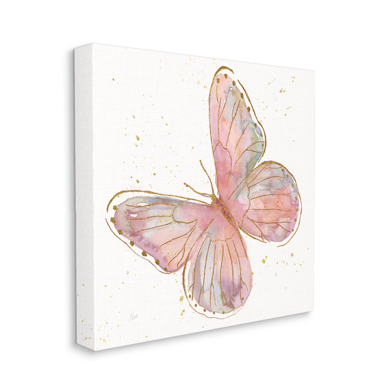 Au-567-Toile, ailes de papillon roses, détail glam sur toile par Nan, impression, H 36 po x l 36 po x P 1,5 po