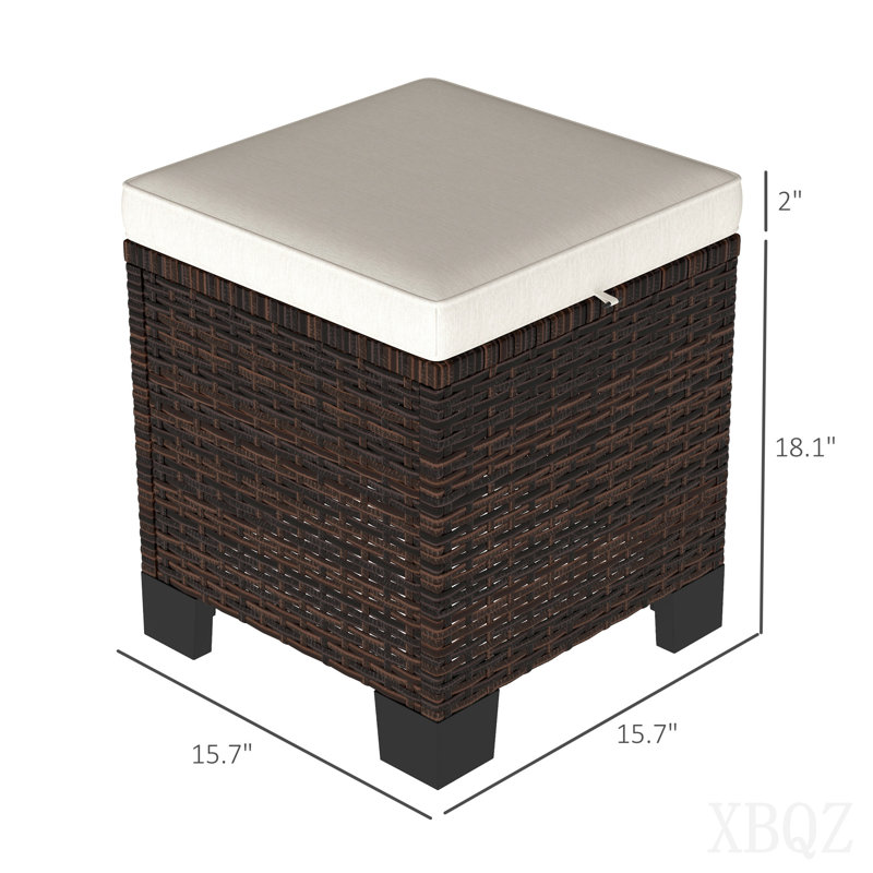 Ensemble de 2 repose-pieds d'extérieur beige, Beige