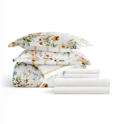 7-Piece Bedding Bundle - Pattern Comforter and Sheet Set
