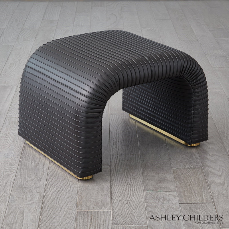 Delia Bar Stool-Antique Leather, Black