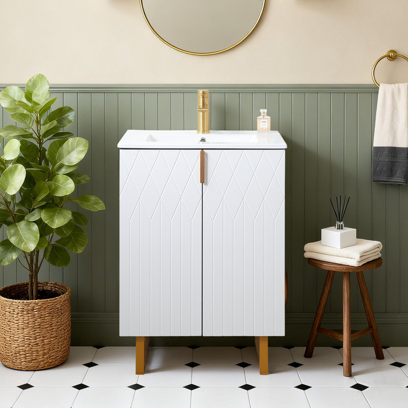 Meuble-lavabo simple 24 po avec lavabo vasque moderne