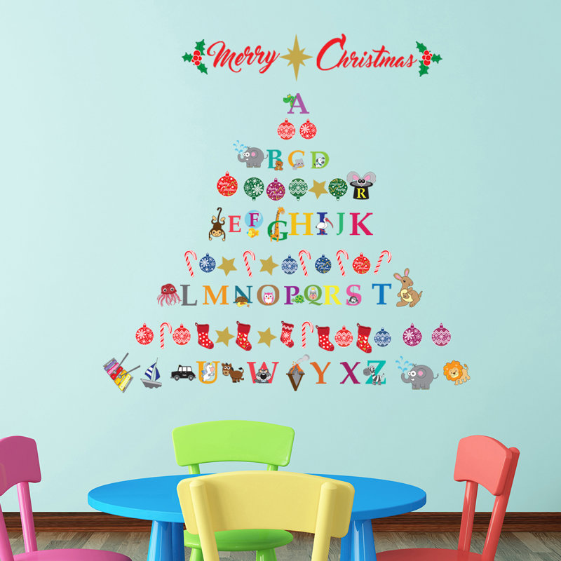 Décalcomanie murale en alphabet joyeux de noël