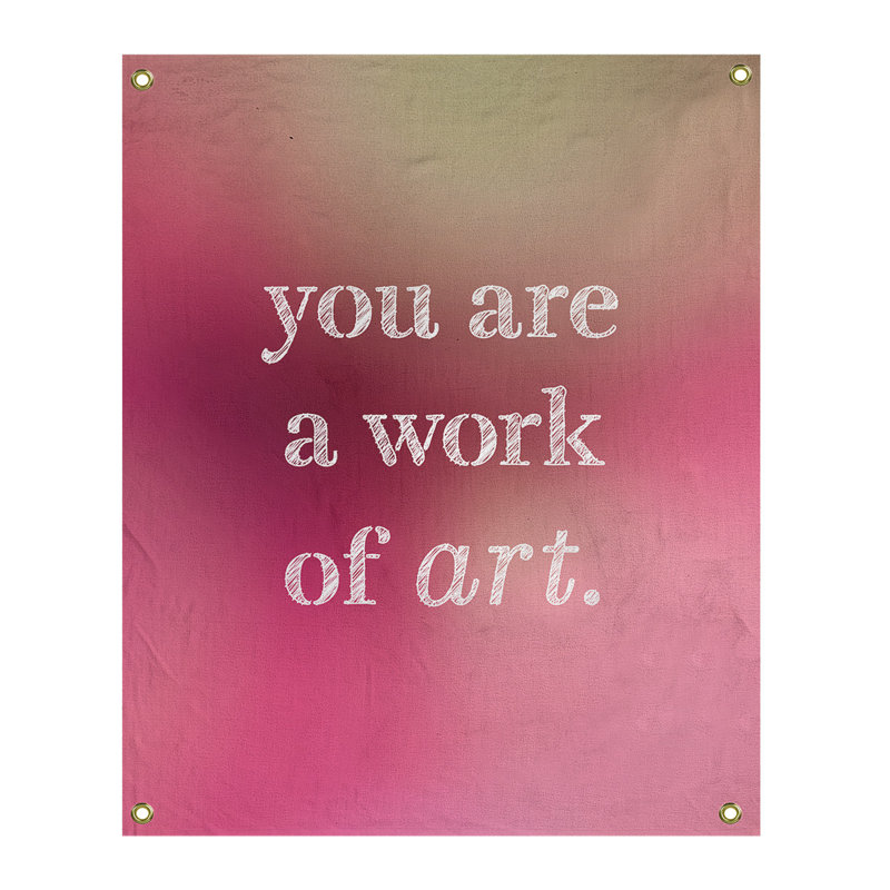 Polyester Tapestry, 80" H x 59" W, Pink Glow