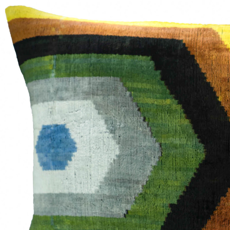  Housse de coussin en velours Ikat