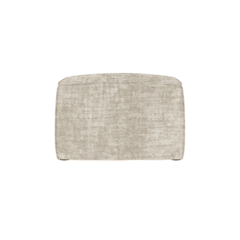 Varick Cube Ottoman, Plush Velvet Oyster, Weathered