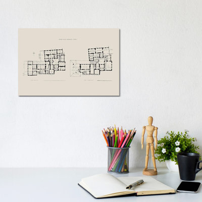 10 Downing Street Floorplan 1 Piece Wrapped Canvas Painting
