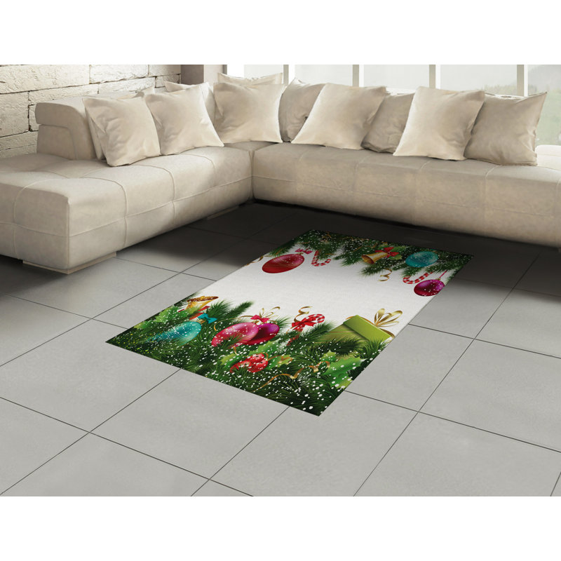 Christmas High Density Long Fiber Poly Threads Decorative Area Rug Carpet, Rectangle 2'7" x 5'