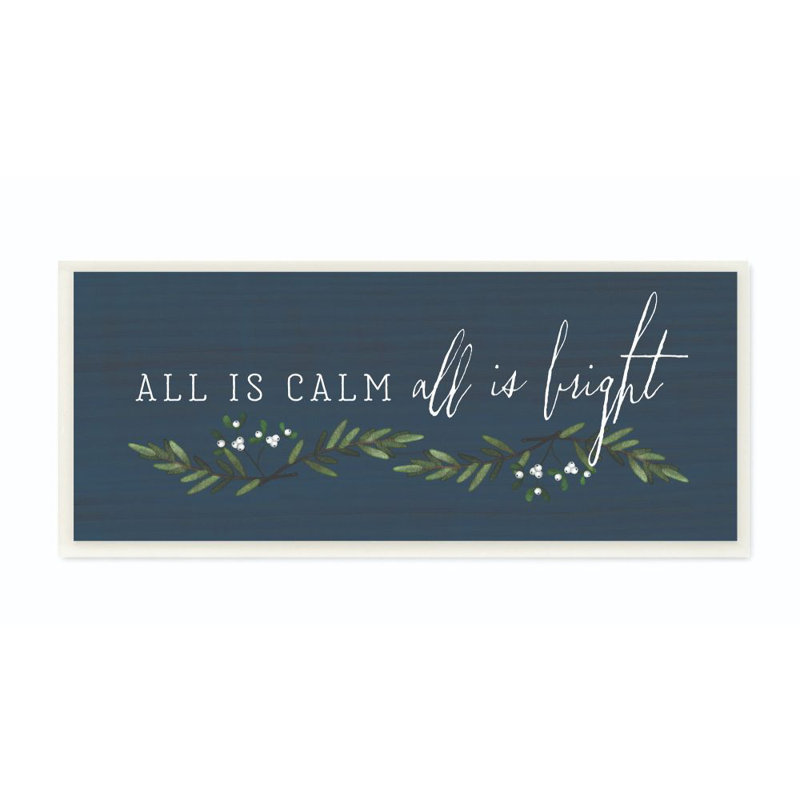 «All Is Calm», impression d'art textuel, Plaque murale, H 7 po x l 17 po x P 0,5 po