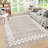 Scalloped Area Rugs Modern Bordered Accent Carpet,Non-Slip Floor Cover,Stain-Resistant Indoor Mat for Bedroom,Kitchen,Living Room-620051056-620051068