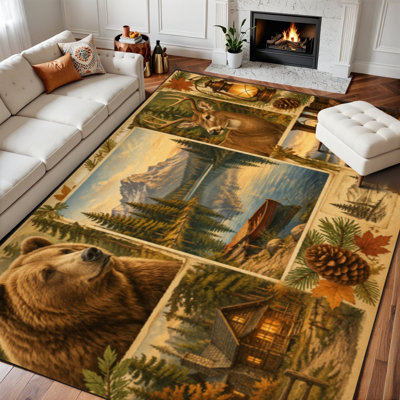Faux Fur Abstract Rug